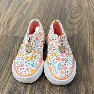 Floral Zip Kids Sneakers